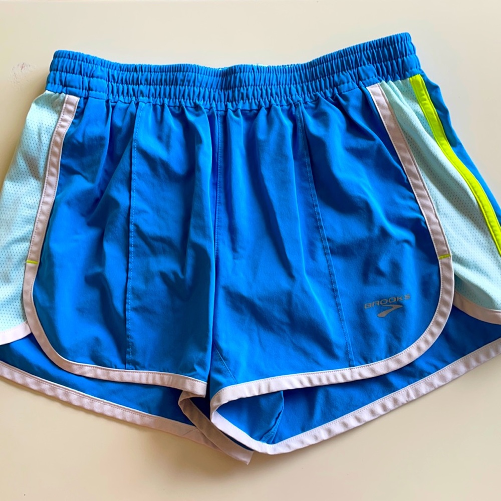 Brooks running shorts in baby blue